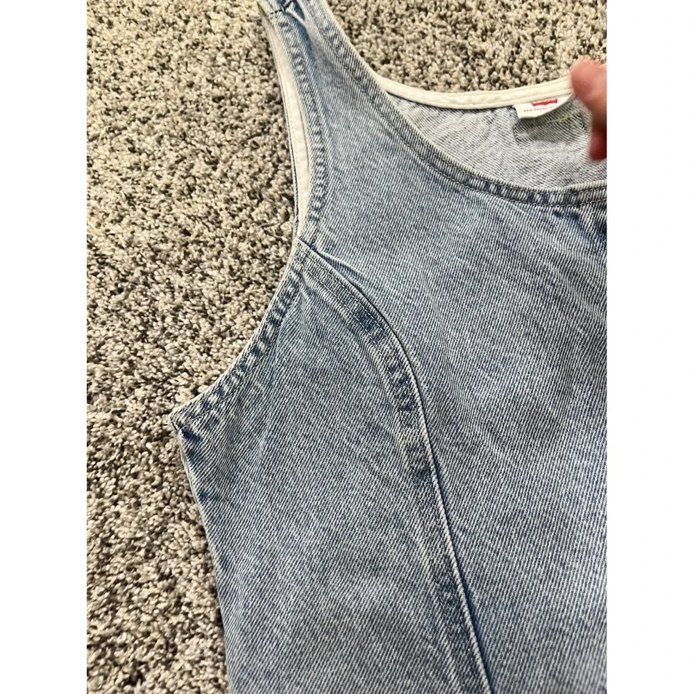 Levi's Two Horse Brand Denim Dress Womens L Button Front Western Mini Blue